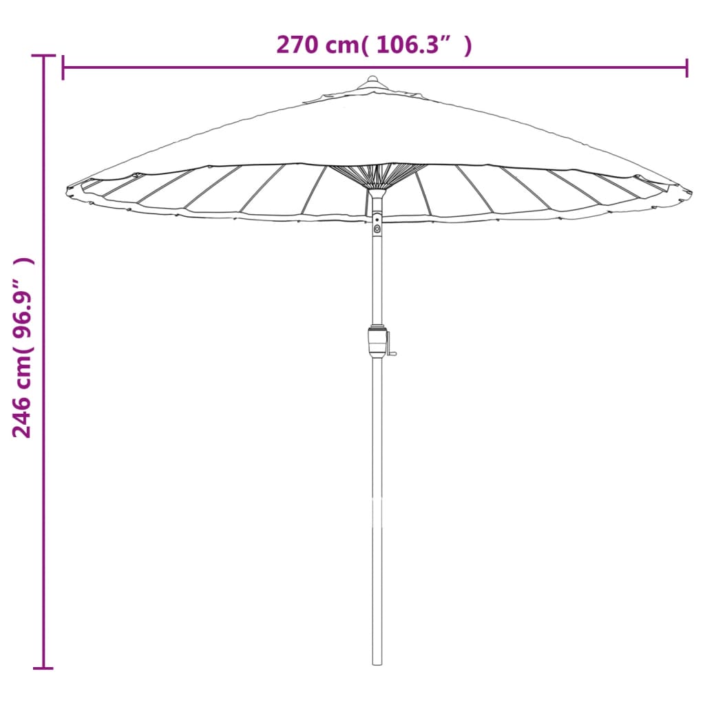 vidaXL parasol med aluminiumstang 270 cm sandhvid