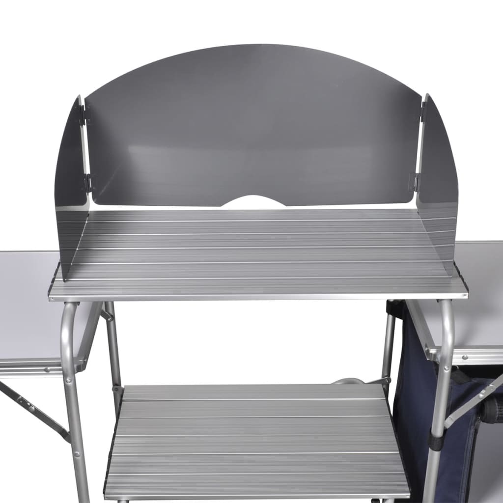 vidaXL foldbart campingbord med skærm aluminium