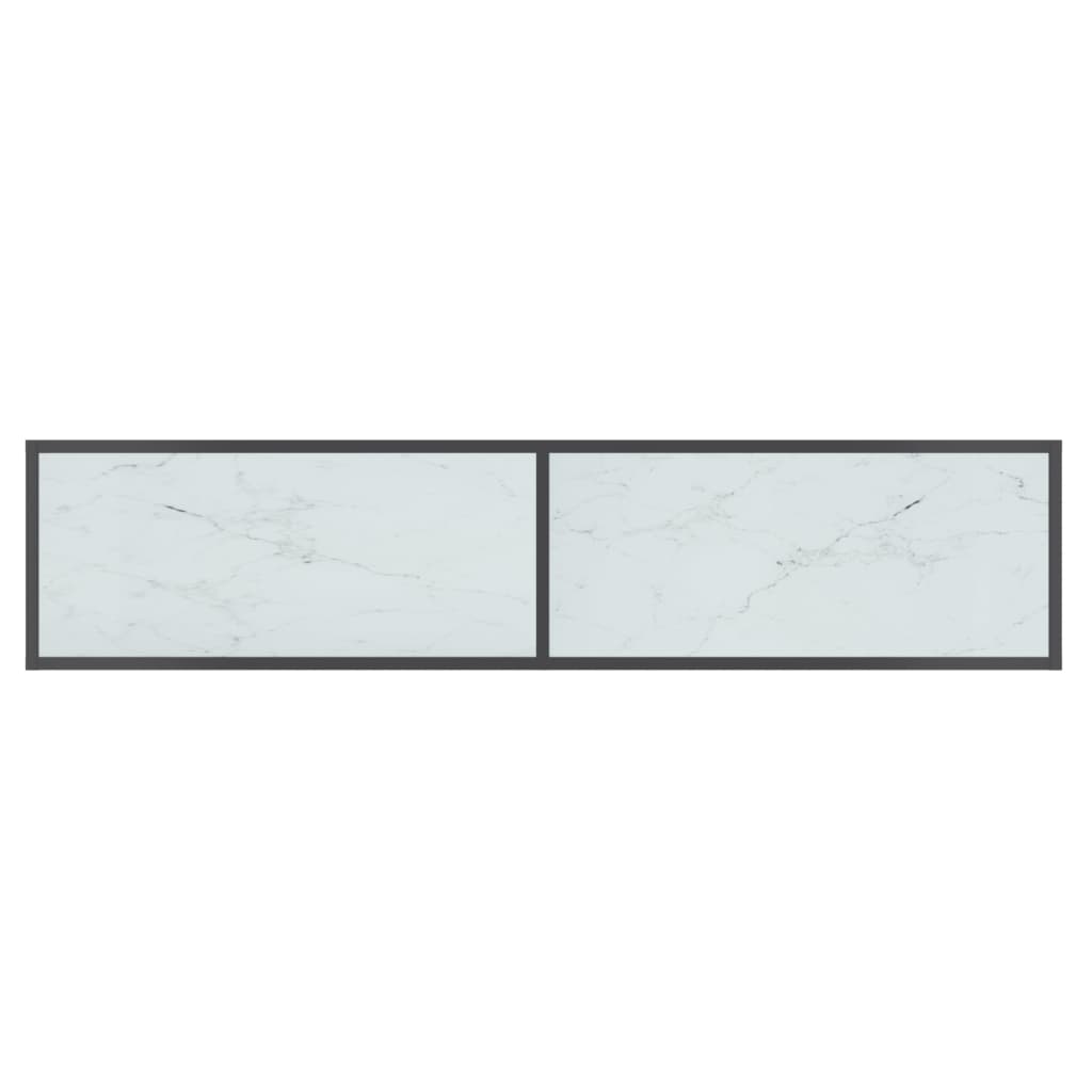 vidaXL konsolbord 160x35x75,5 cm hærdet glas hvid