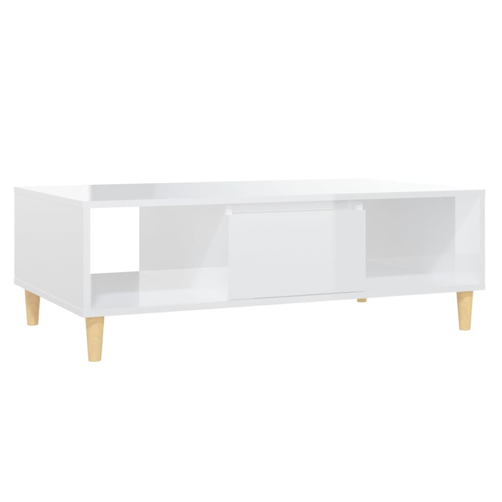 vidaXL sofabord 103,5x60x35 cm spånplade hvid højglans