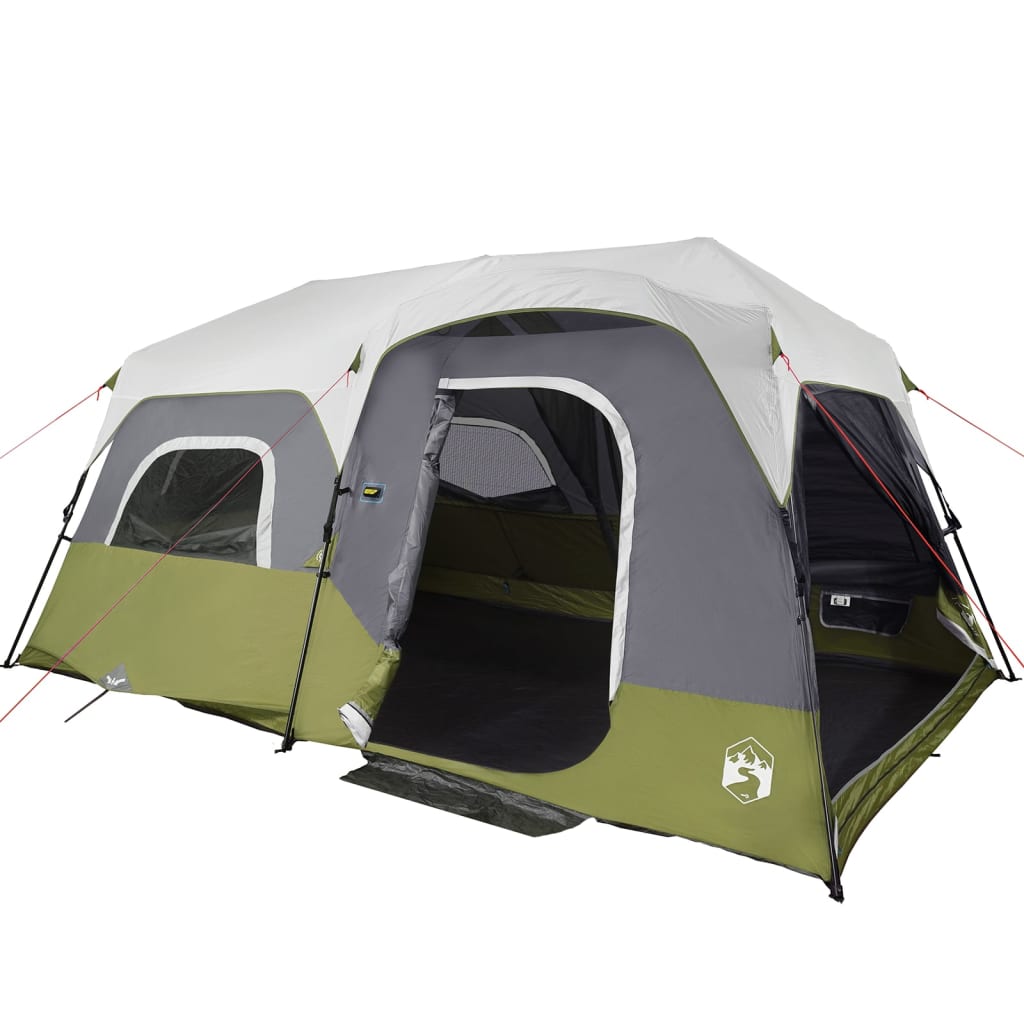 vidaXL 9-personers campingtelt med LED-lys lysegrøn