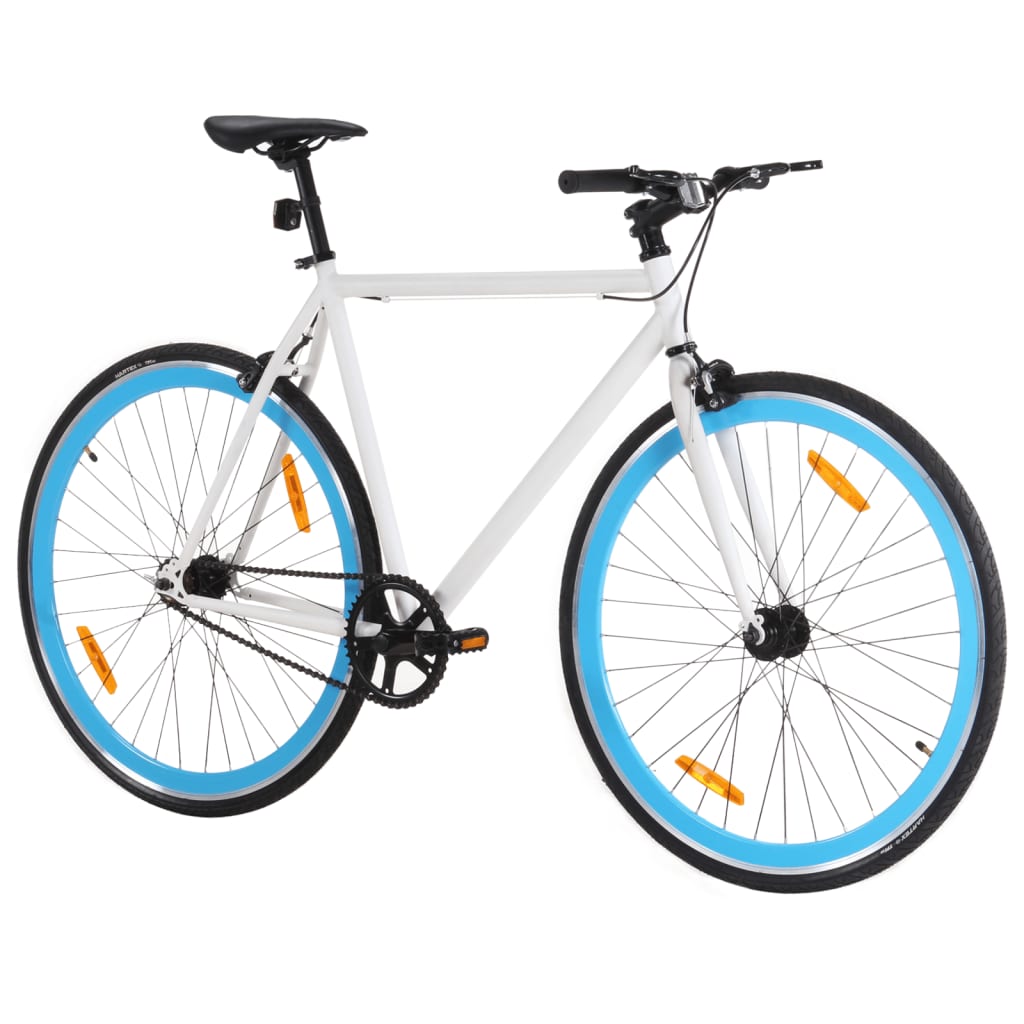 vidaXL cykel 1 gear 700c 55 cm hvid og blå