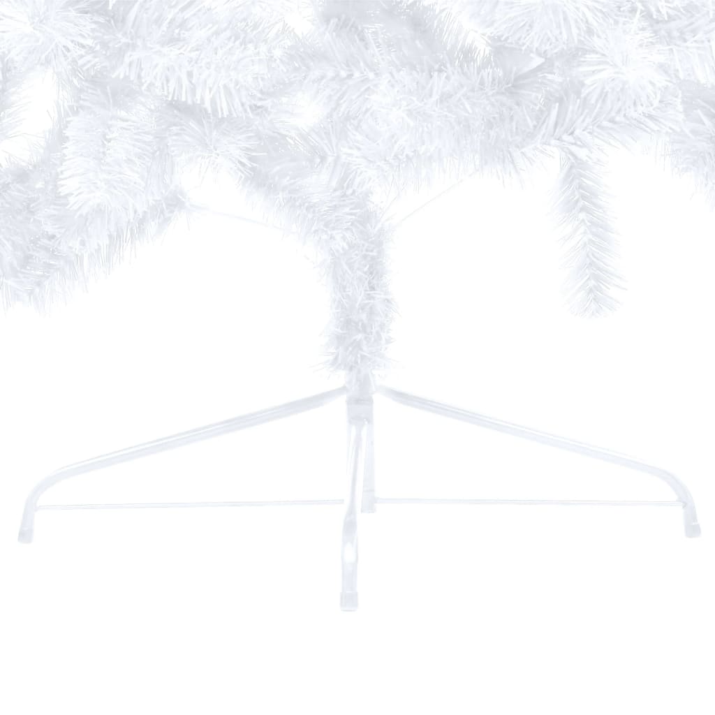 vidaXL kunstigt halvt juletræ med lys og kuglesæt 240 cm hvid