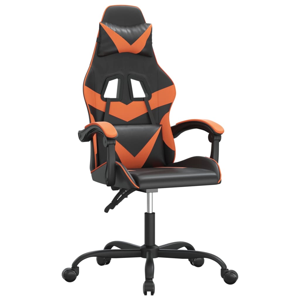 vidaXL drejelig gamingstol kunstlæder sort og orange
