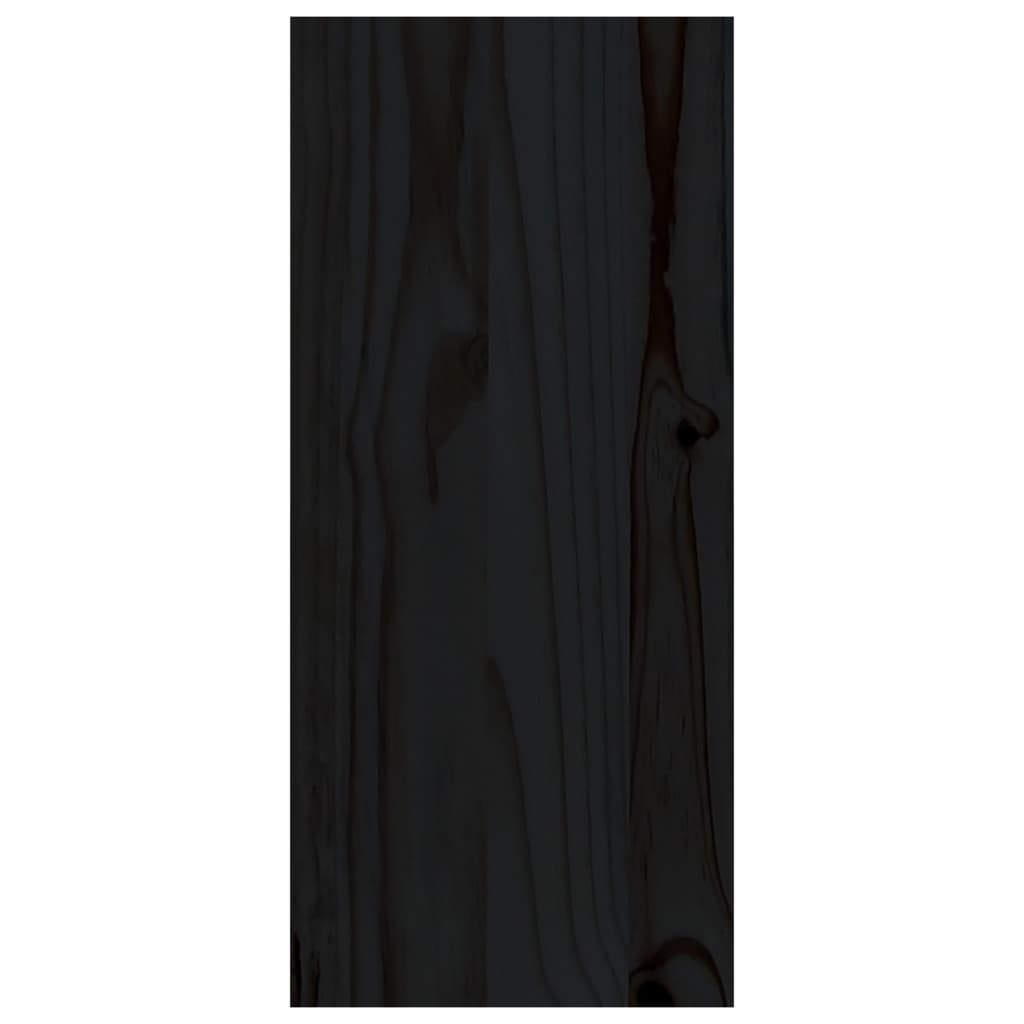 vidaXL vinreol 56x25x56 cm massivt fyrretræ sort