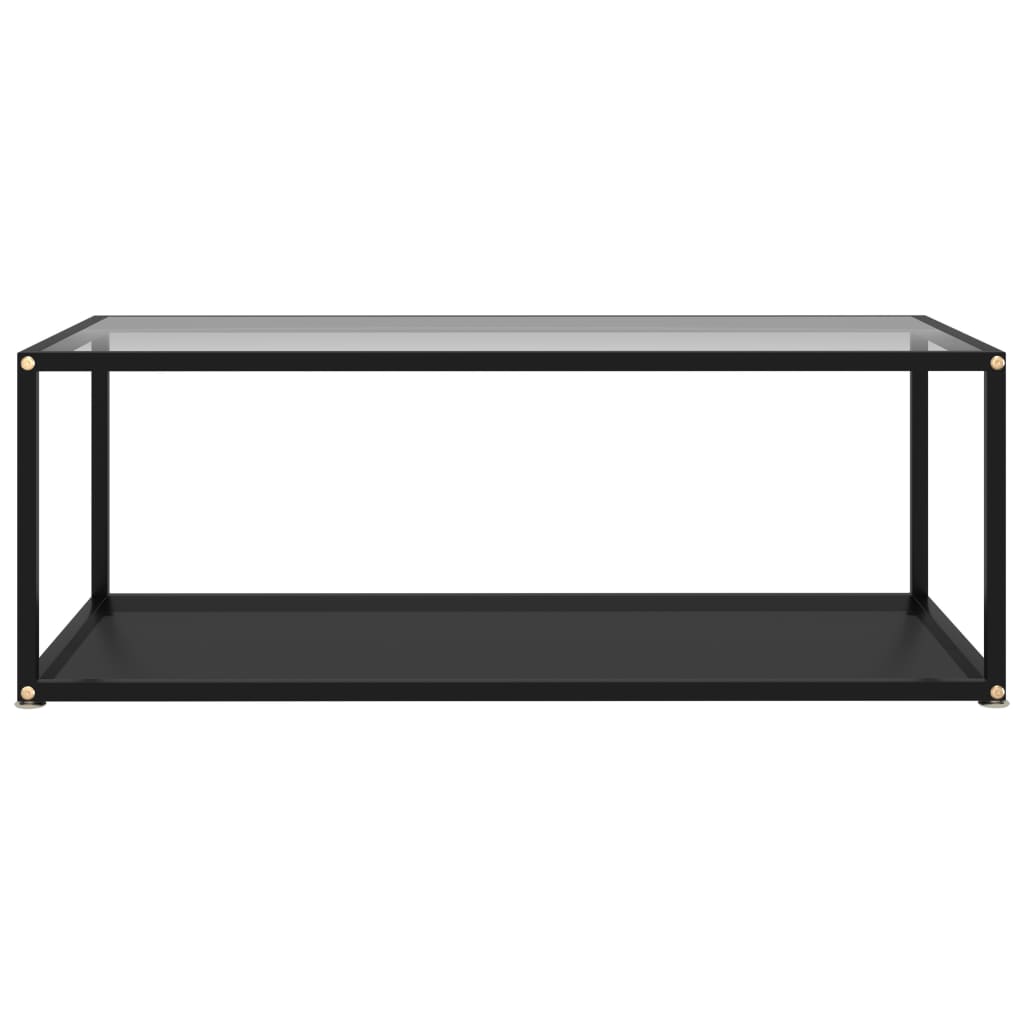 vidaXL konsolbord 100x36x90 cm hærdet glas transparent og sort