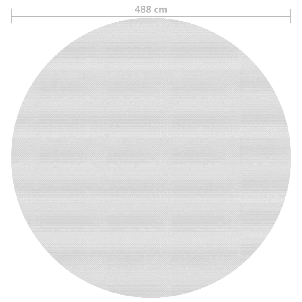 vidaXL flydende solopvarmet poolovertræk 488 cm PE grå