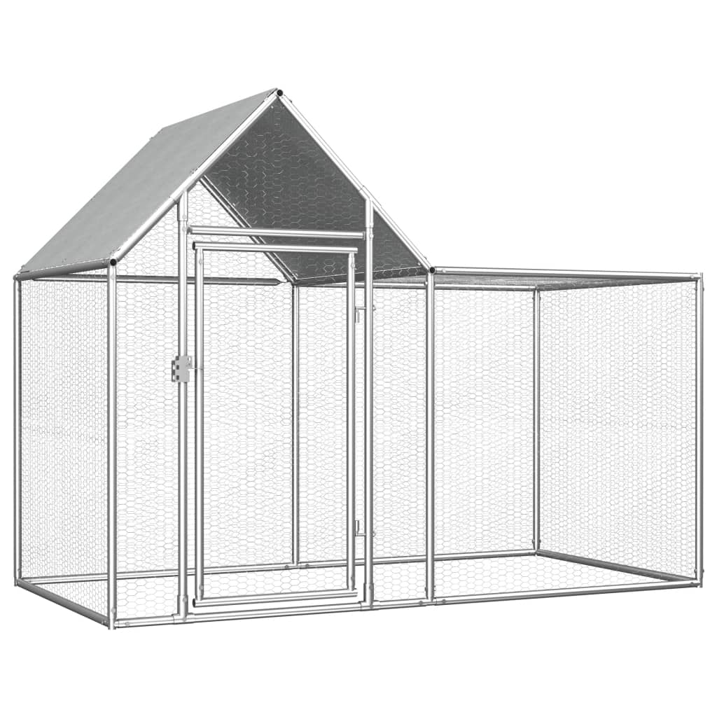 vidaXL hønsegård 2x1x1,5 m galvaniseret stål