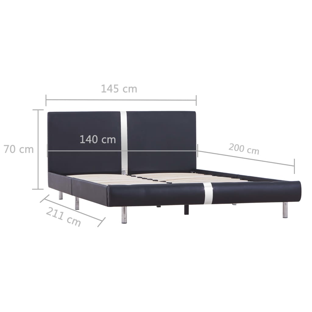 vidaXL sengestel 140 x 200 cm sort kunstlæder