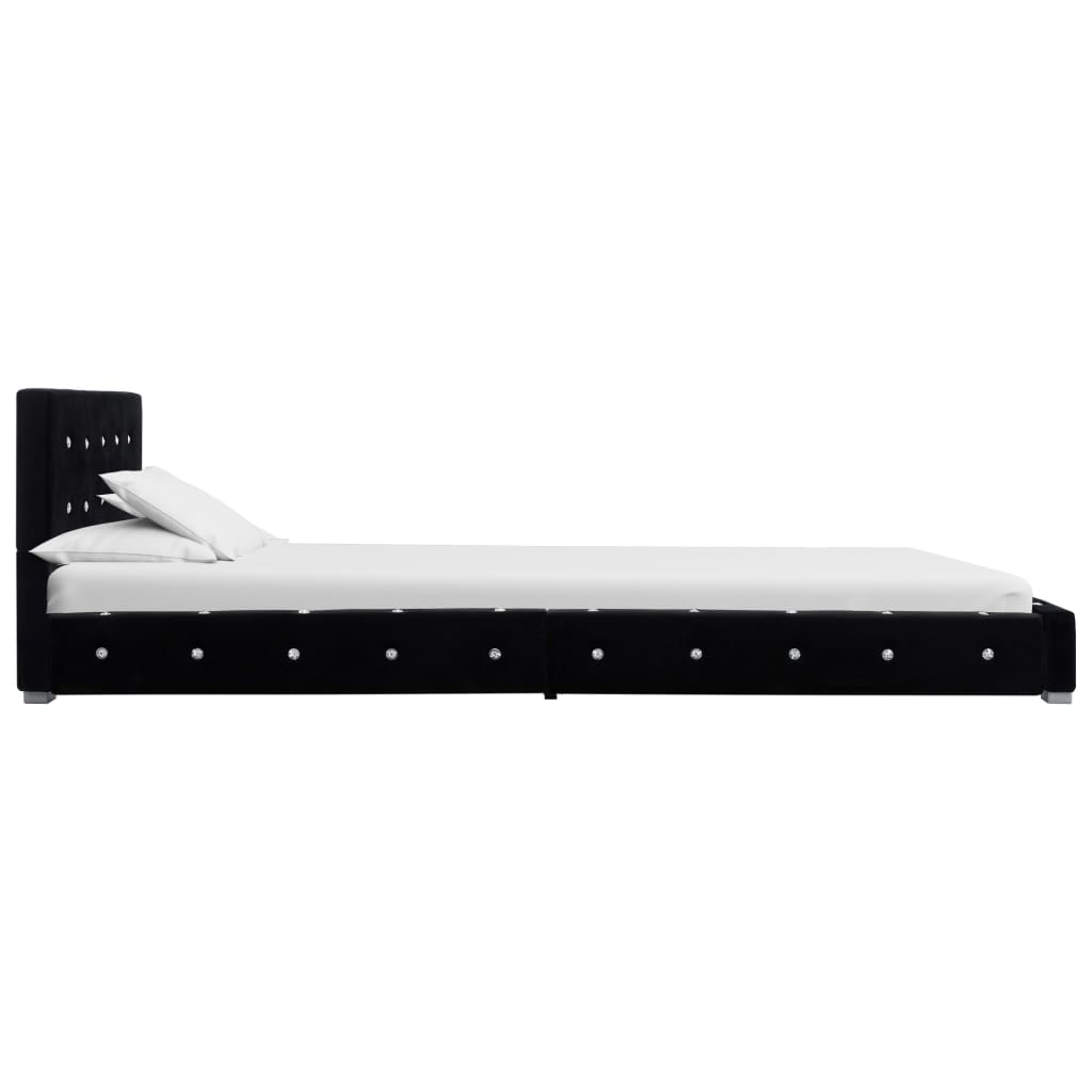 vidaXL seng med madras 90 x 200 cm sort fløjl