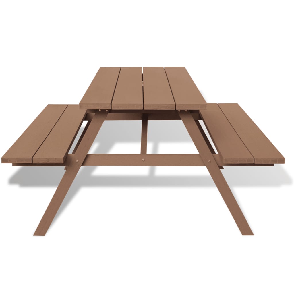 vidaXL picnicbord med bænke WPC 150 x 139 x 72,5 cm brun