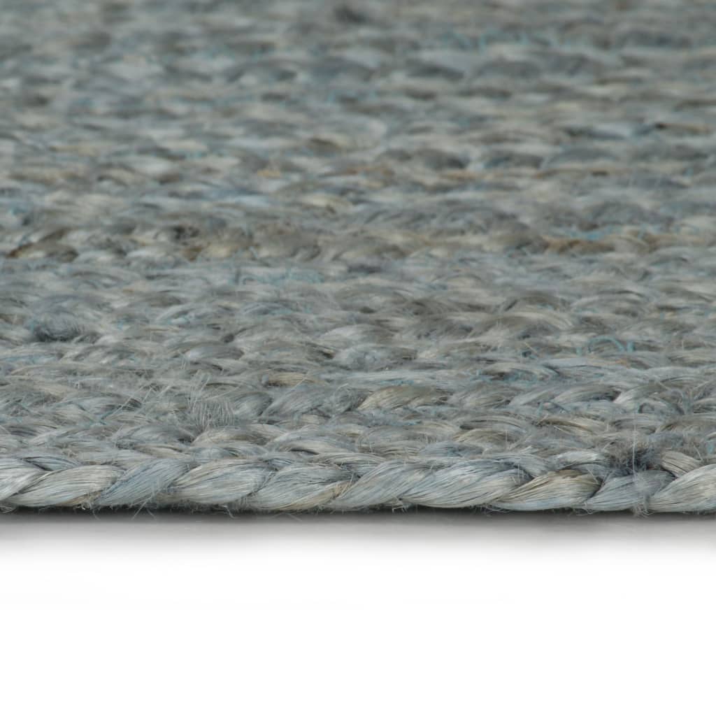 vidaXL håndlavet gulvtæppe 180 cm rundt jute olivengrøn