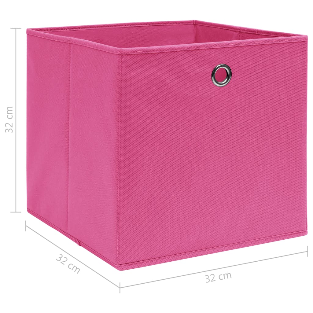 vidaXL opbevaringskasser 4 stk. 32x32x32 stof pink