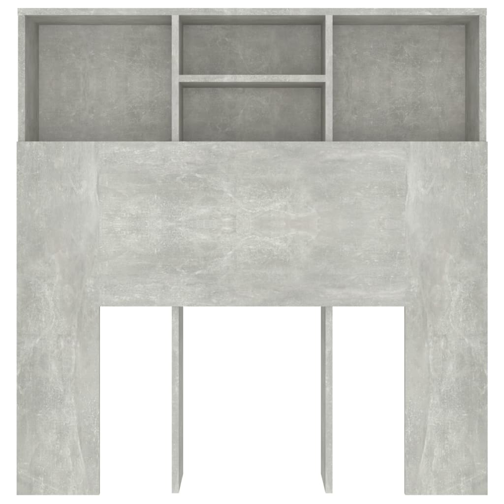 vidaXL sengegavl med opbevaring 100x19x103,5 cm betongrå