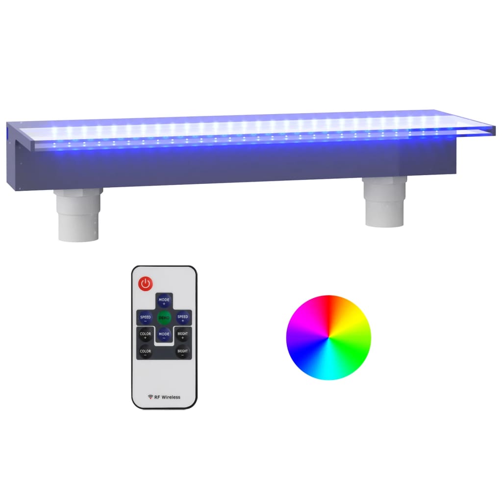 vidaXL vandfald med RGB LED'er 60 cm akryl