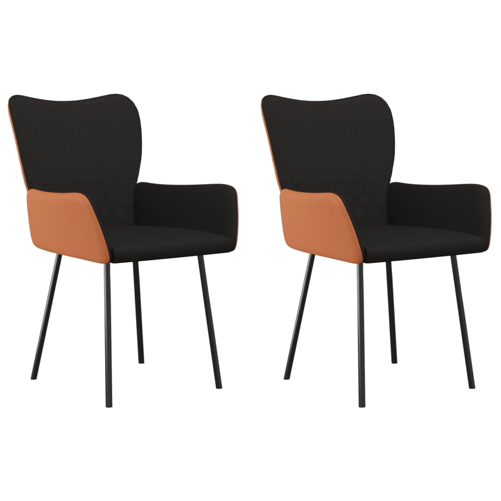 vidaXL spisebordsstole 2 stk. stof og kunstlæder sort