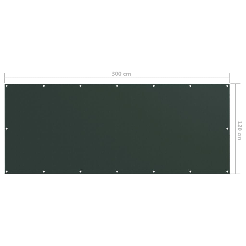 vidaXL altanafskærmning 120x300 cm oxfordstof mørkegrøn