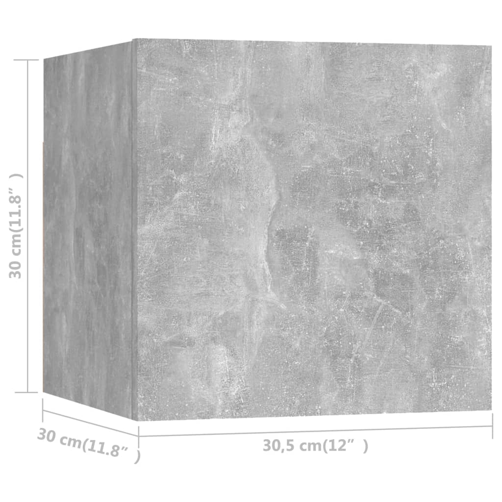 vidaXL væghængte tv-skabe 2 stk. 30,5x30x30 cm betongrå