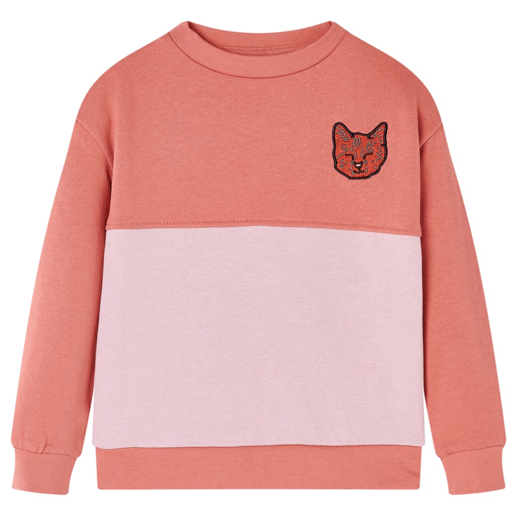 Sweatshirt til børn str. 92 farveblokke lyserød