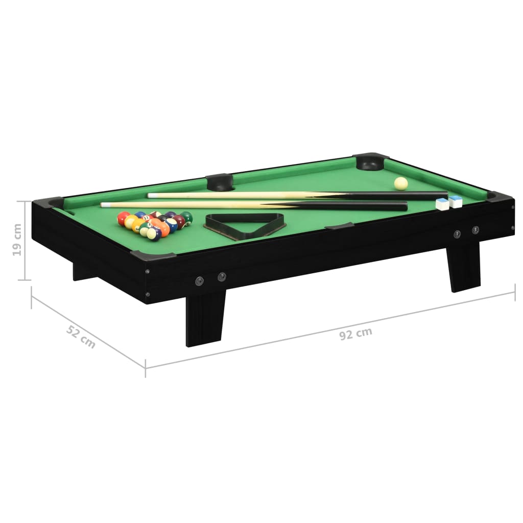 vidaXL mini-poolbord 92x52x19 cm sort og grøn