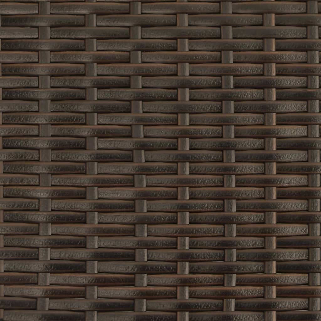 vidaXL 2-personers havesofa med baldakin og skamler polyrattan brun