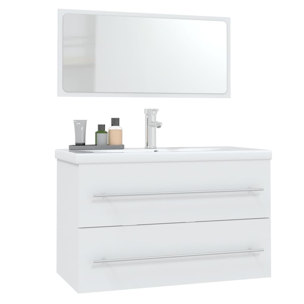 vidaXL møbelsæt til badeværelse 3 dele hvid