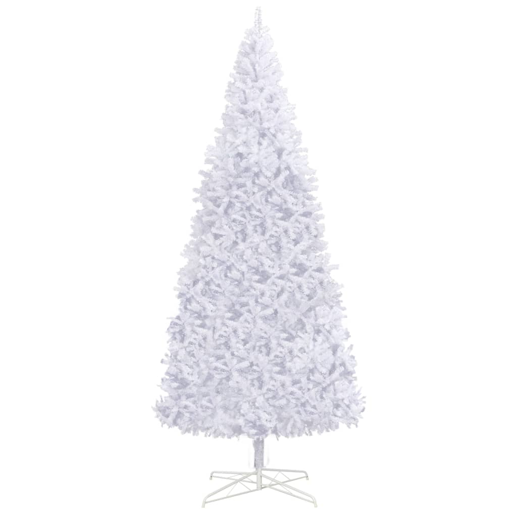 vidaXL kunstigt juletræ med LED-lys og kuglesæt 400 cm hvid