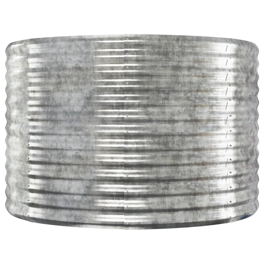vidaXL plantekasse 322x100x68 cm pulverlakeret stål sølvfarvet