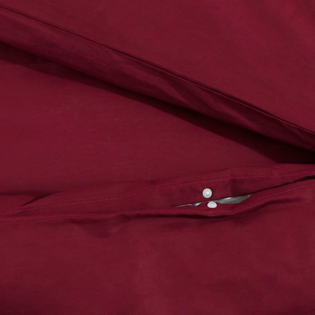 vidaXL sengetøj 200x220 cm bomuld bordeauxfarvet