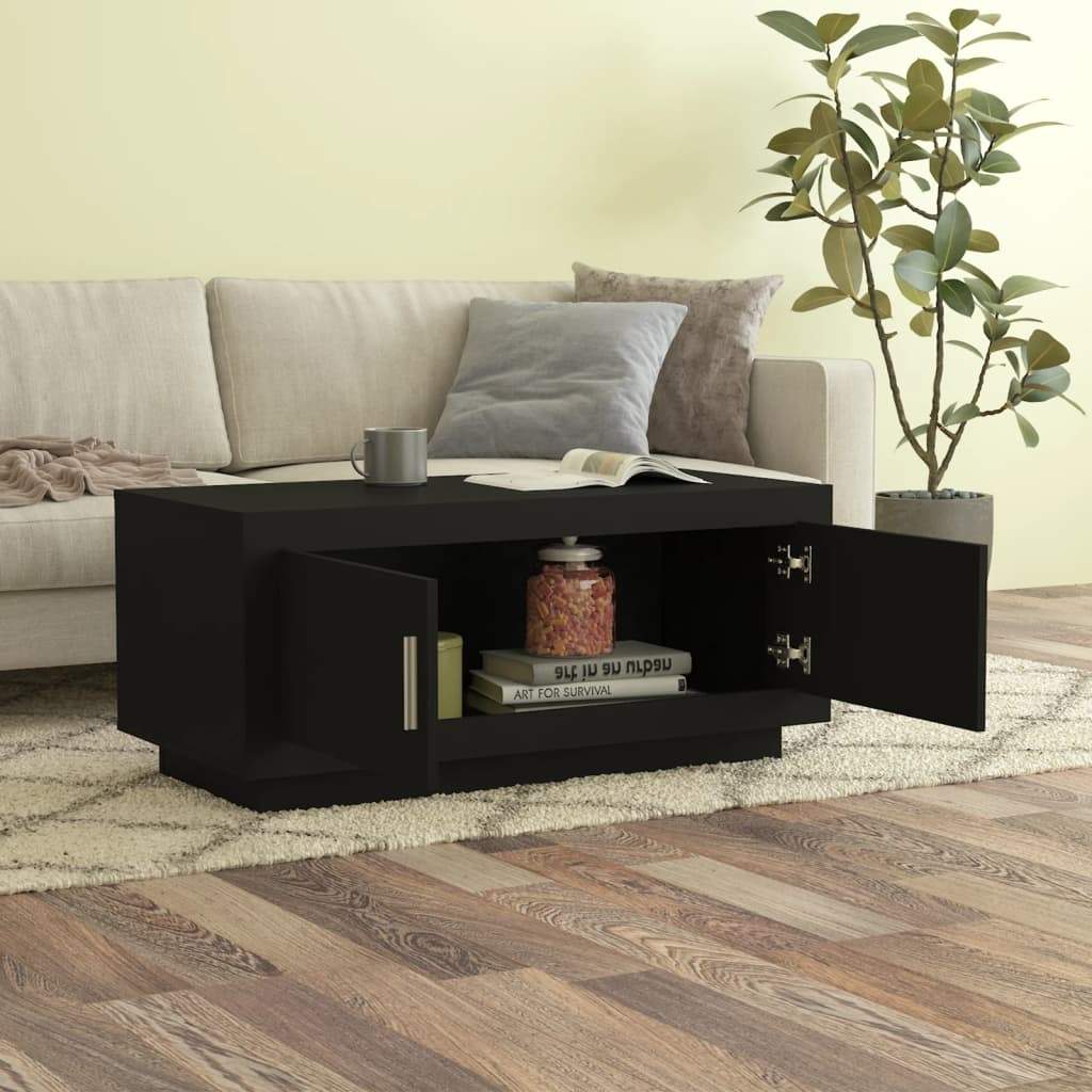 vidaXL sofabord 102x50x45 cm konstrueret træ sort