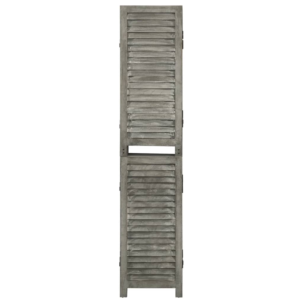 vidaXL 5-panels rumdeler 179x166 cm massivt træ grå
