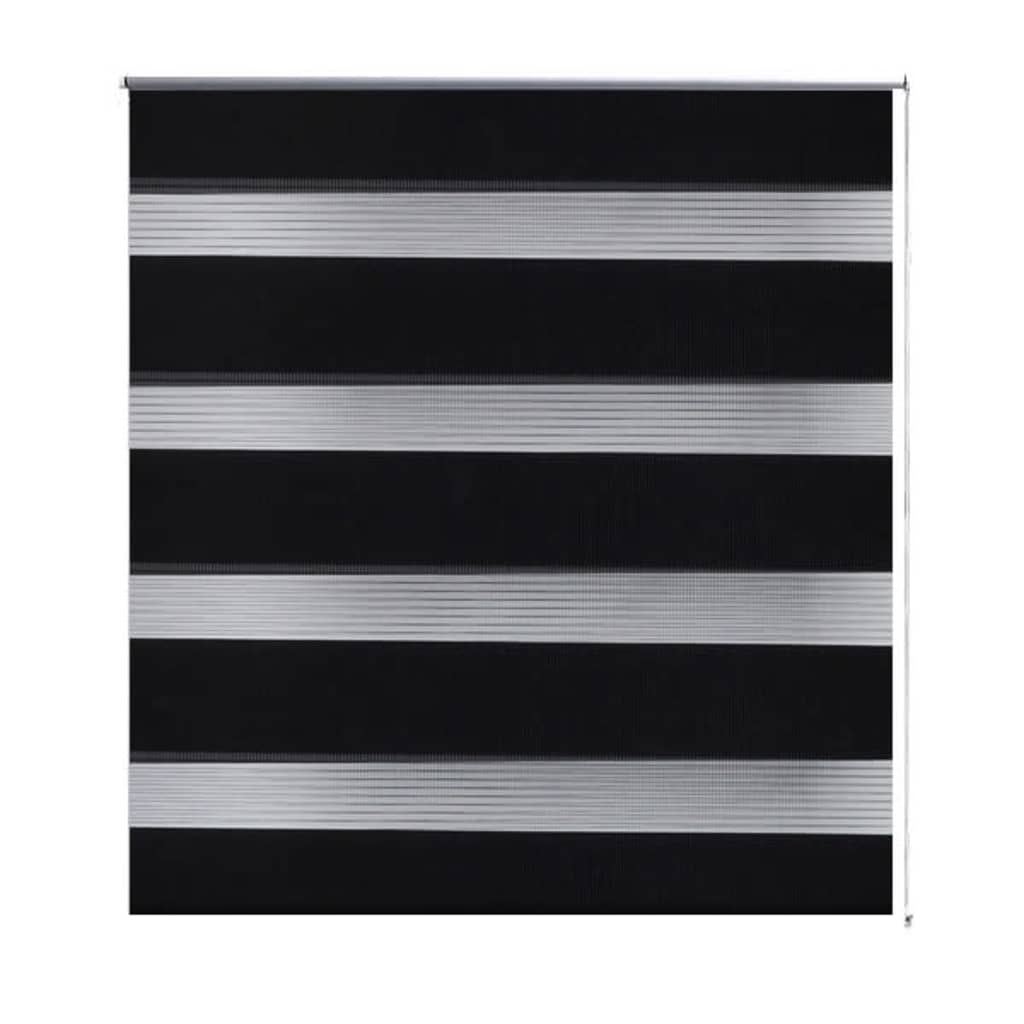 Rullegardin i zebradesign 80 x 150 cm sort