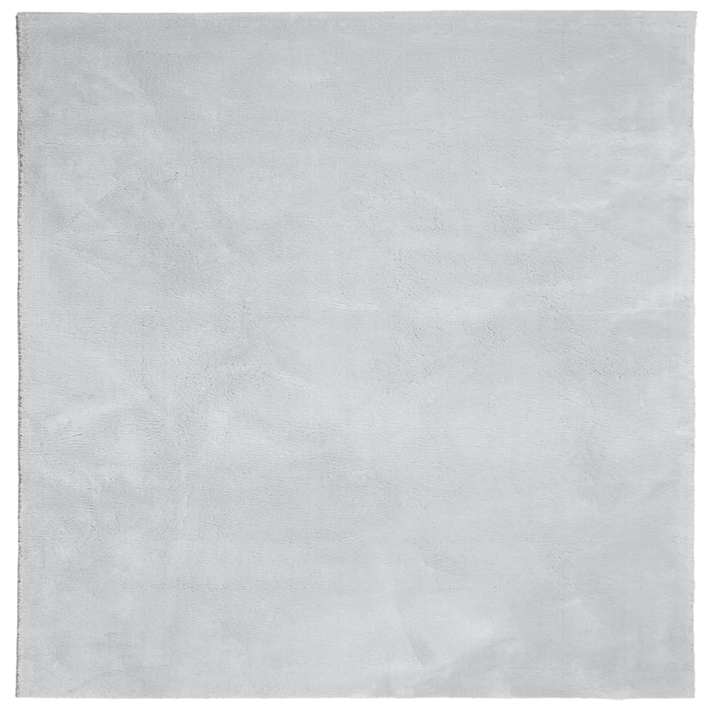 vidaXL gulvtæppe HUARTE 160x160 cm kort luv og vaskbart grå