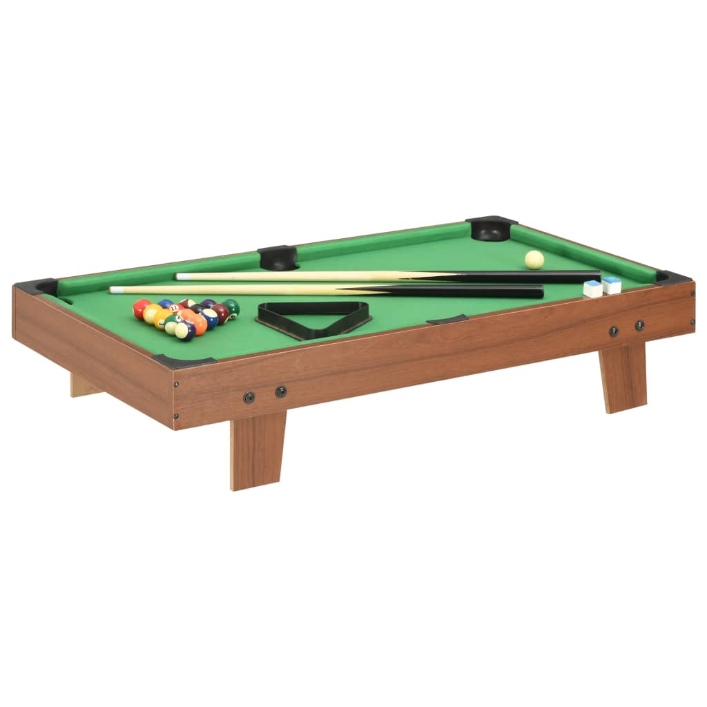 vidaXL mini-poolbord 92x52x19 cm brun og grøn