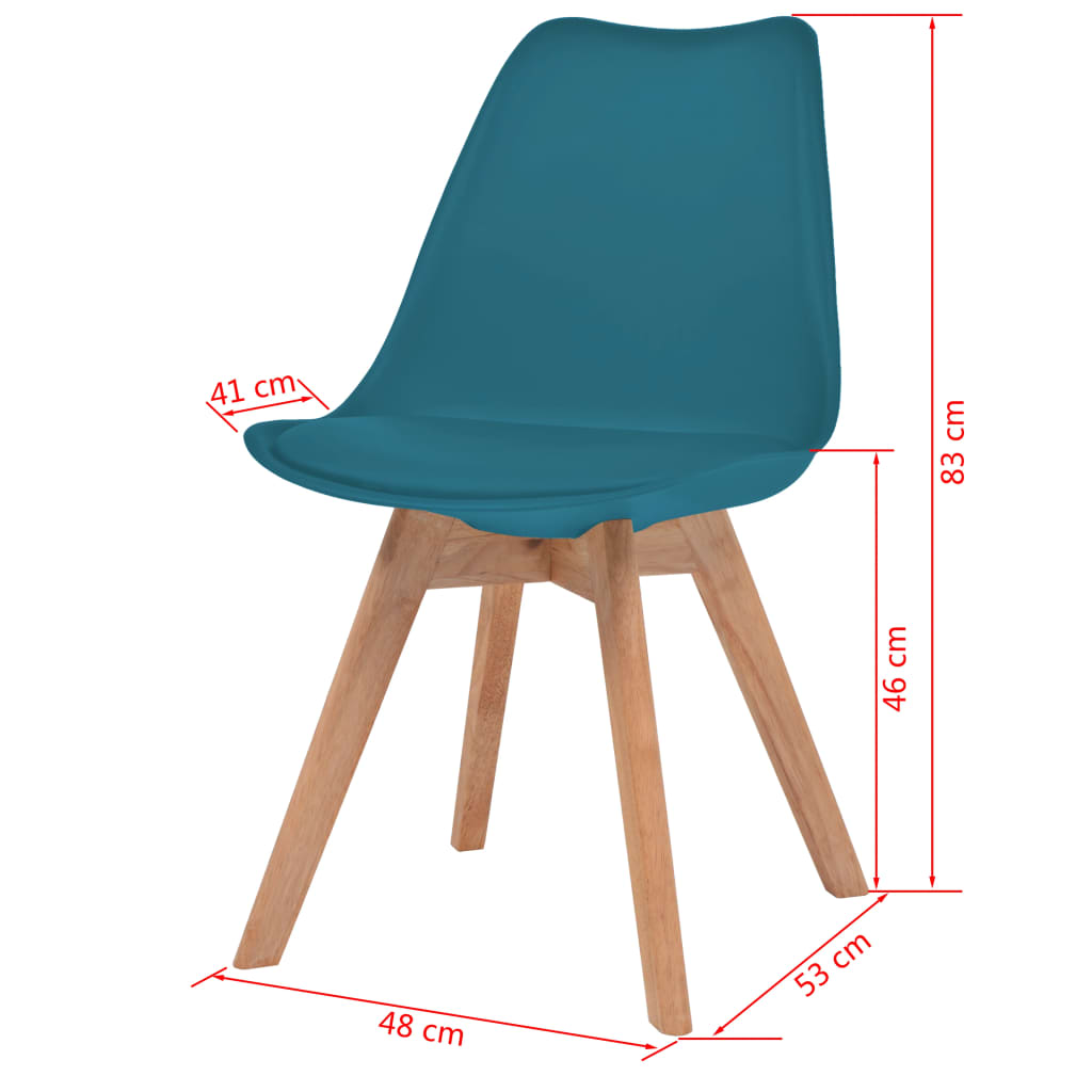 vidaXL spisebordsstole 2 stk. plastik turkis