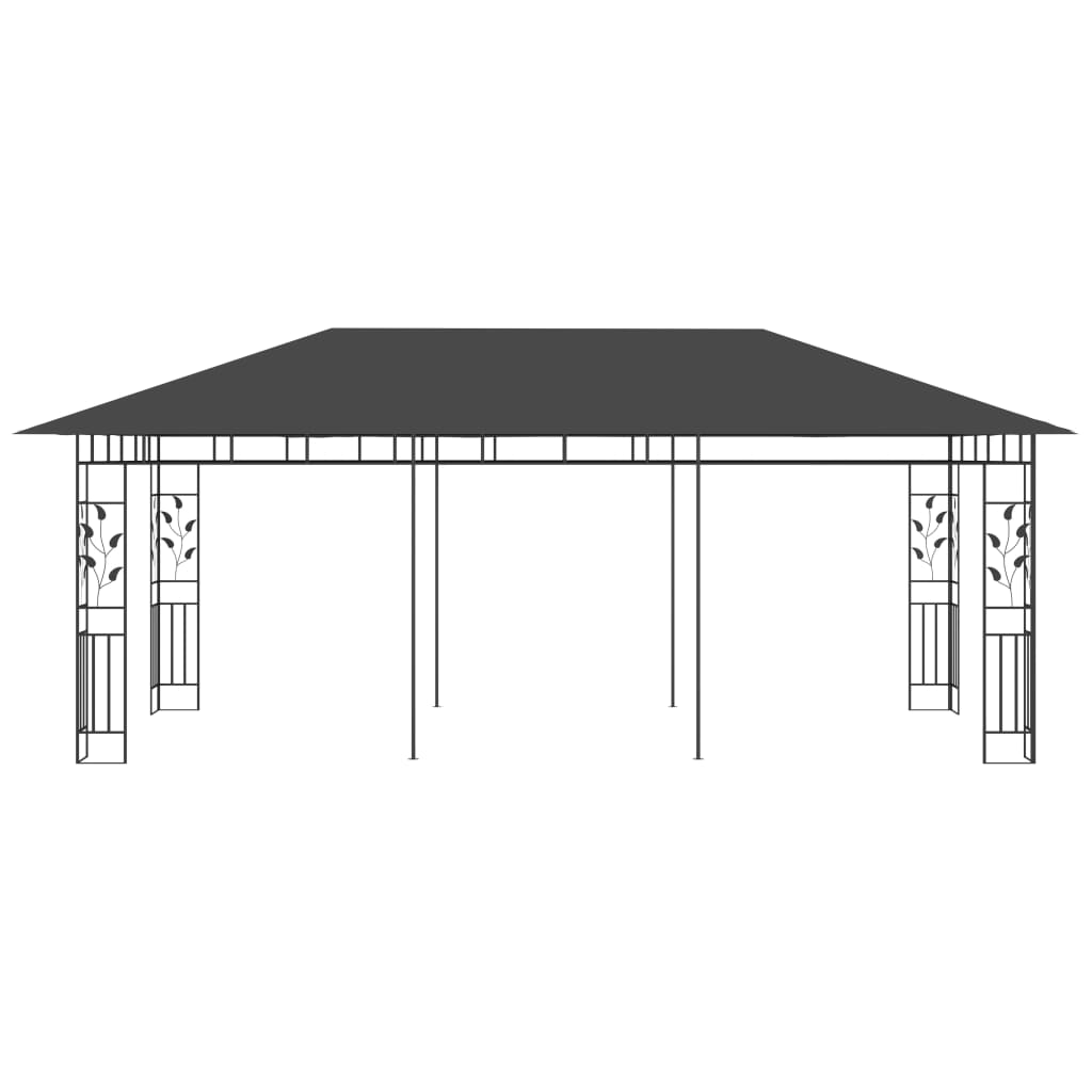 vidaXL pavillon med myggenet 6x3x,2,73 m antracitgrå
