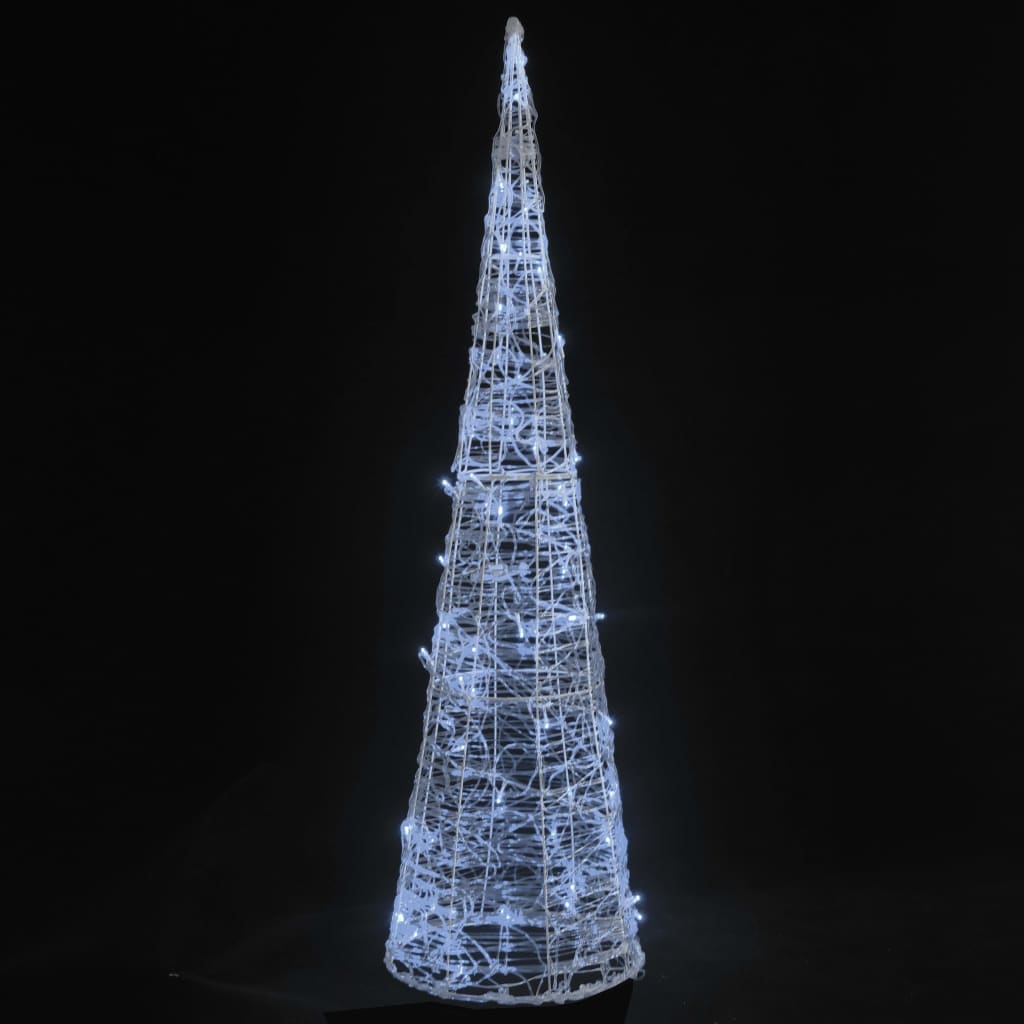 vidaXL dekorativ lyspyramide LED 90 cm akryl kold hvid