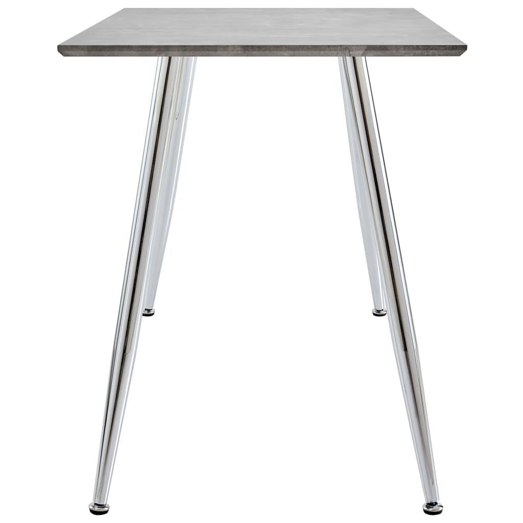 vidaXL spisebord 120x60x74 cm MDF betongrå og sølvfarvet