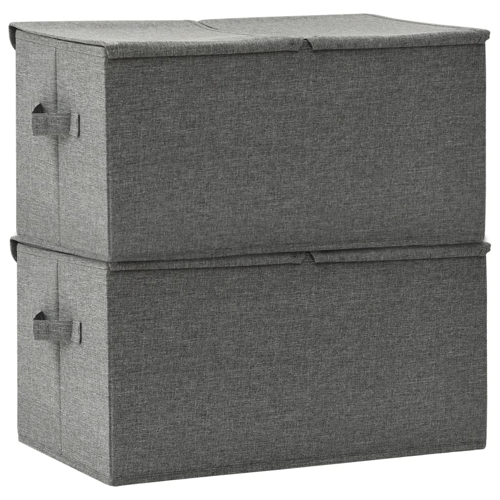 vidaXL opbevaringskasser 2 stk. 50x30x25 cm stof antracitgrå
