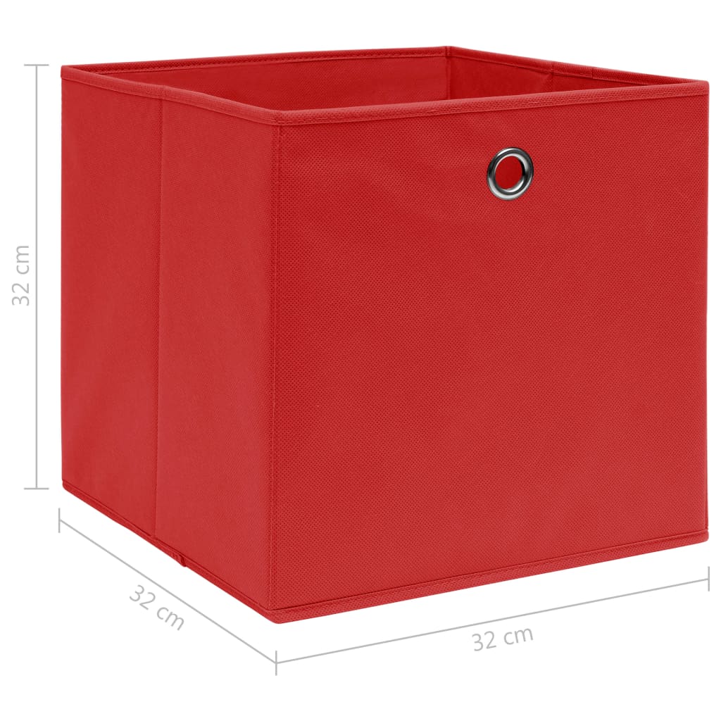 vidaXL opbevaringskasser 4 stk. 32x32x32 stof rød