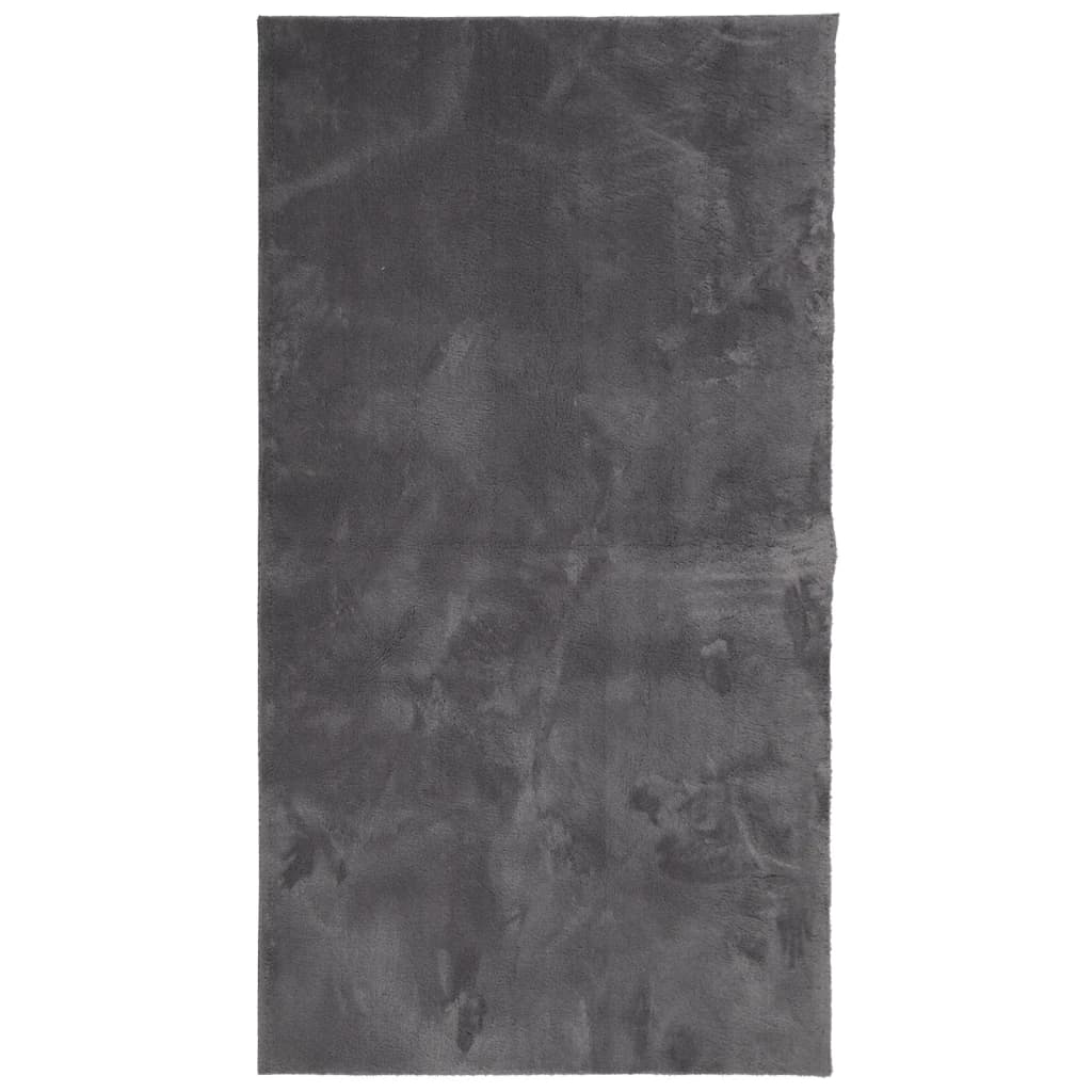 vidaXL gulvtæppe HUARTE 60x110 cm kort luv og vaskbart antracitgrå