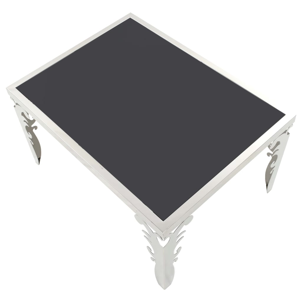 vidaXL sofabord med spejl rustfrit stål og glas 80 x 60 x 44 cm