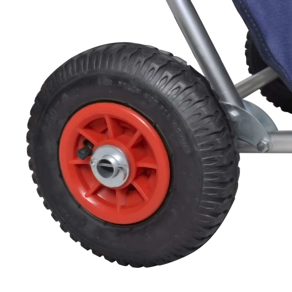 vidaXL strandvogn med hjul sammenfoldelig blå