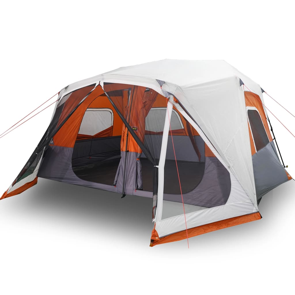 vidaXL 10-personers telt med LED-lys quick-release lysegrå og orange