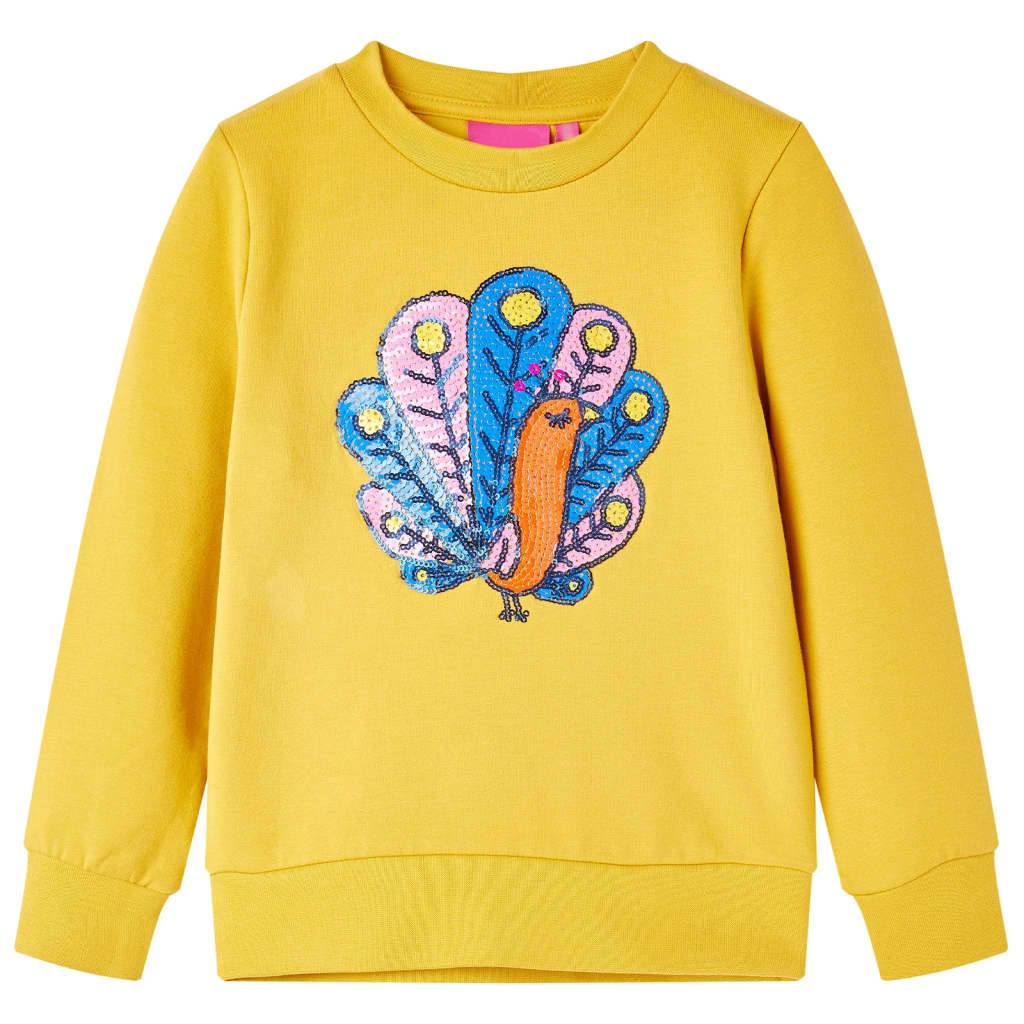 Sweatshirt til børn str. 92 okkerfarvet