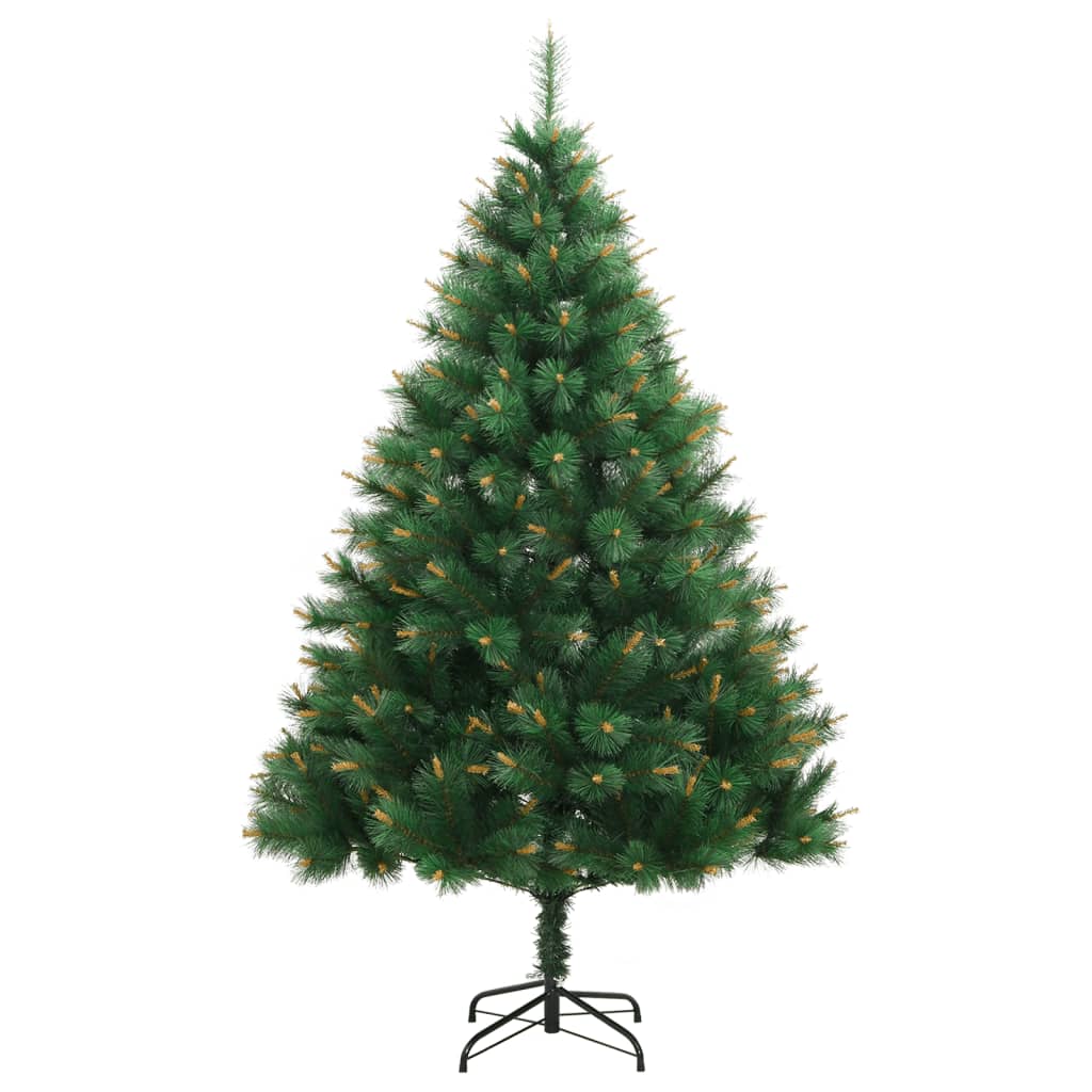 vidaXL kunstigt juletræ med juletræsfod 150 cm hængslet