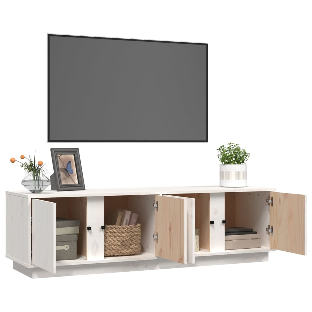 vidaXL tv-bord 140x40x40 cm massivt fyrretræ hvid