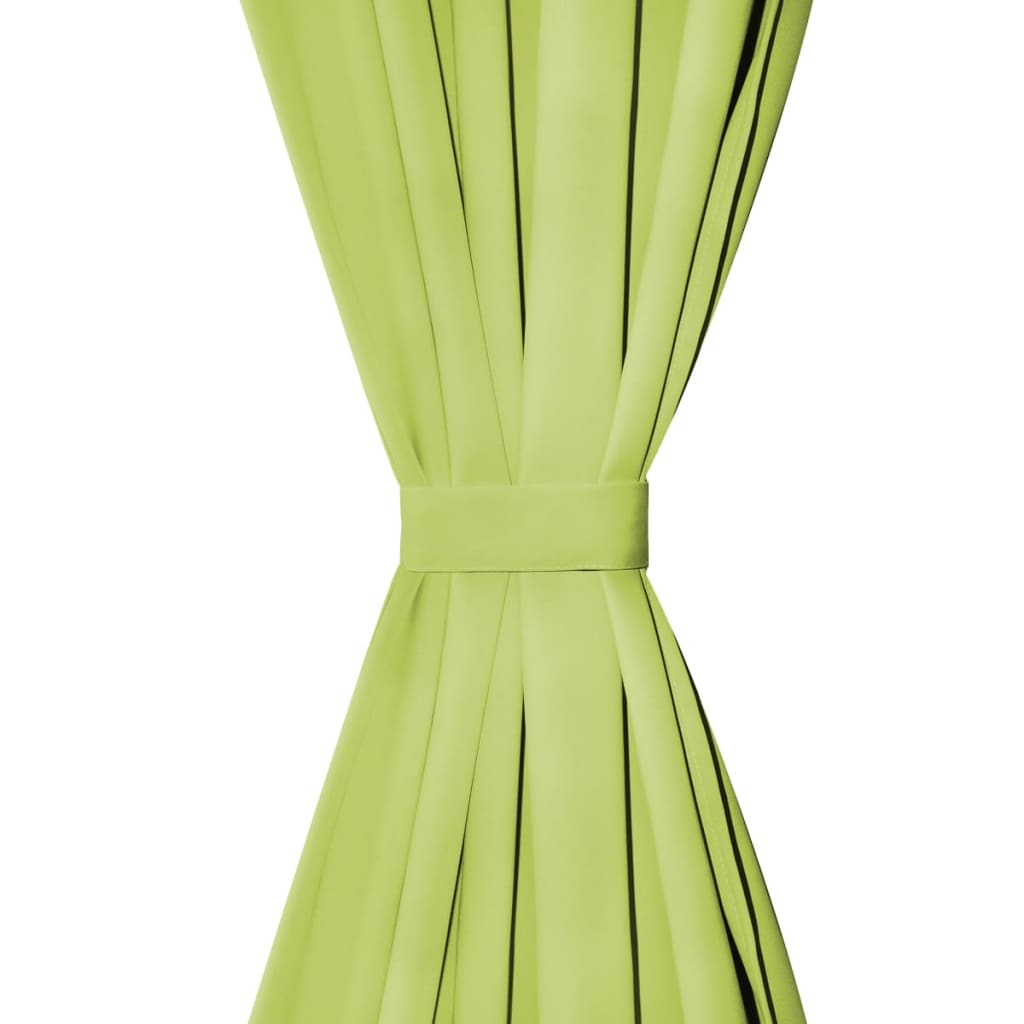 vidaXL gardiner i mikro-satin 2 stk. med løkker 140 x 245 cm grøn
