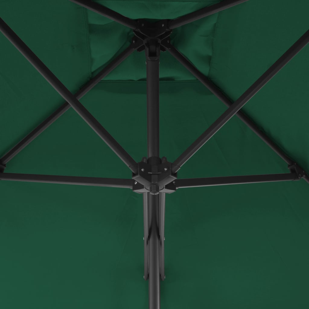 vidaXL udendørs parasol med stålstang 250 x 250 cm grøn