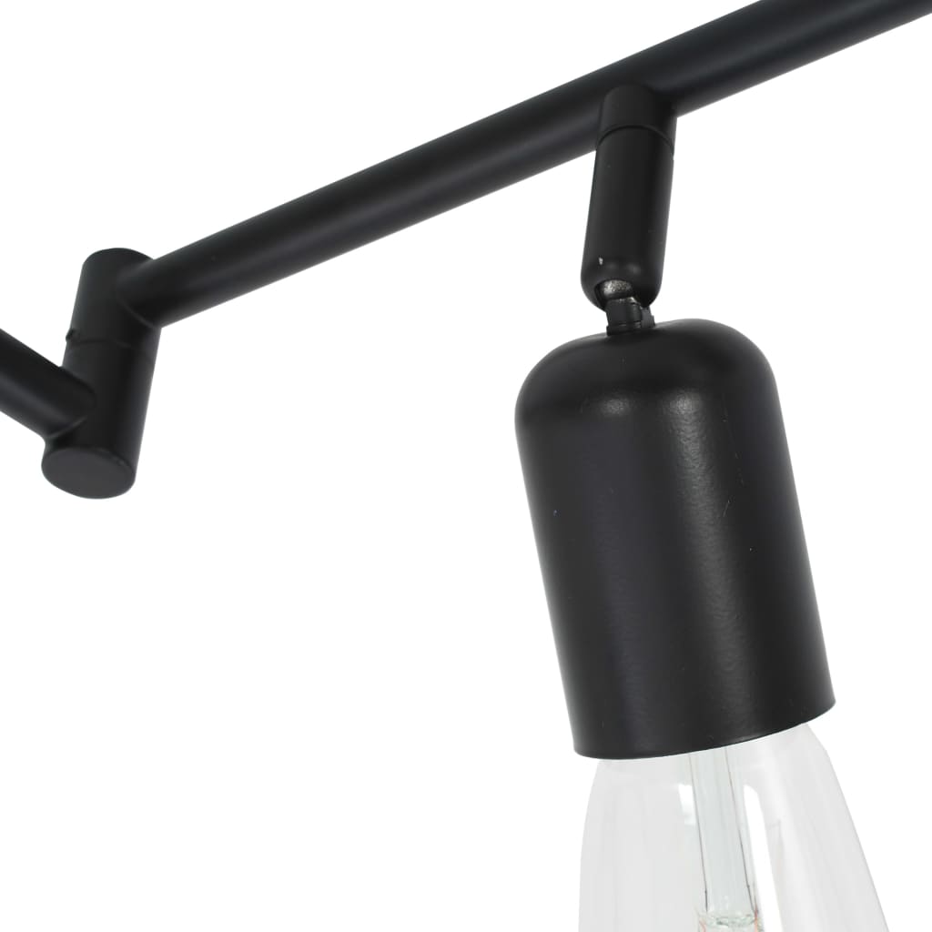 vidaXL 6-vejs spotlampe med glødepærer 2 W 30 cm E27 sort